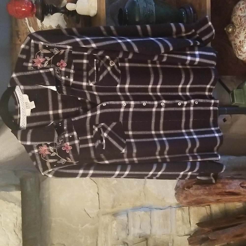 Vintage Blues America Flannel Shirt with Embroidery size XL More Like Size MP